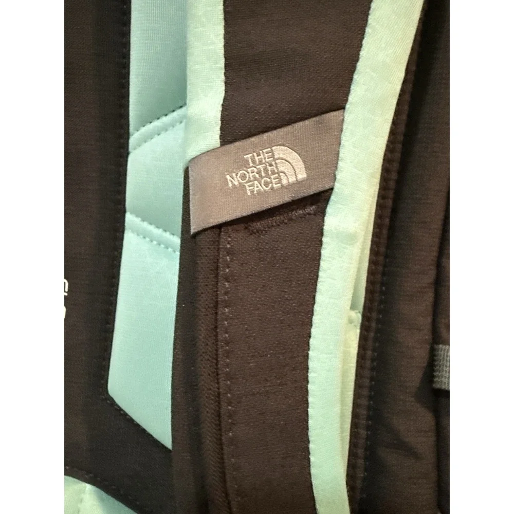 The North Face Surge Flexuent Laptop Backpack Light Gray Teal Outdoor Hiking